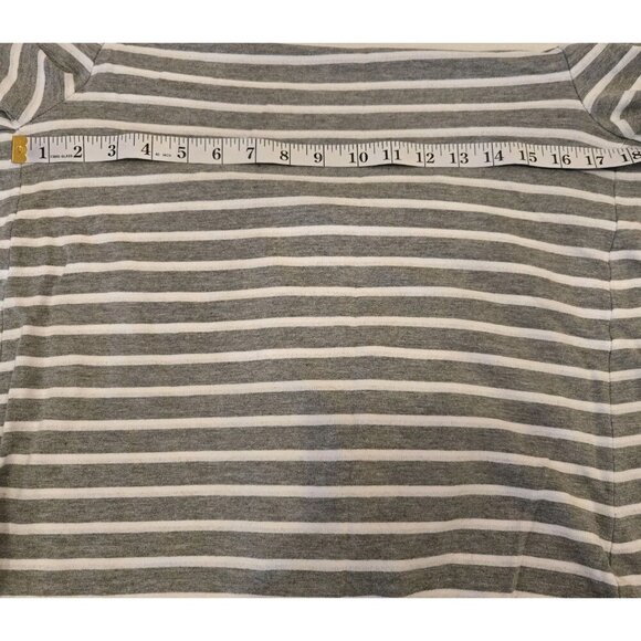 Blue Sax Fifth Avenue Cardingan Hoodie Sweatshirt Gray White Striped Small EUC - Picture 4 of 8